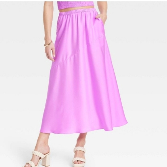 Women's Maxi A Line Slip Skirt A New Day Violet XS - Picture 1 of 7